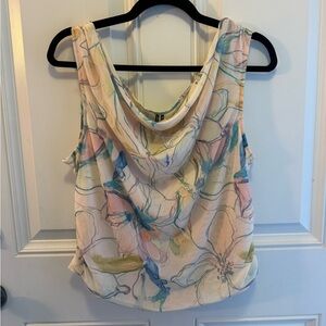 Anthropologie Floral Mesh Tank Top - XL